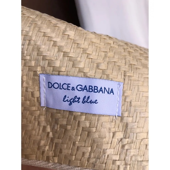 DOLCE & GABBANA beach purse bag straw blue - Picture 2 of 7